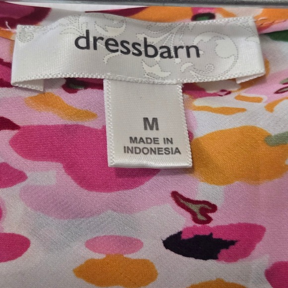 Floral Flutter Sleeve Tiered Ruffle Blouse Polyester Casual M Dressbarn Womens - Picture 5 of 8